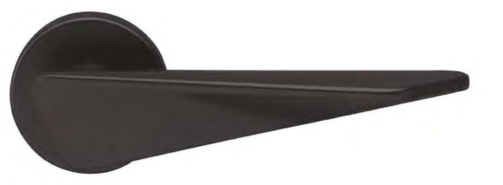 MORELLI ZENIT R6 NERO-ST, ручка дверная на круглой розетке, цвет — Черный «soft-touch»