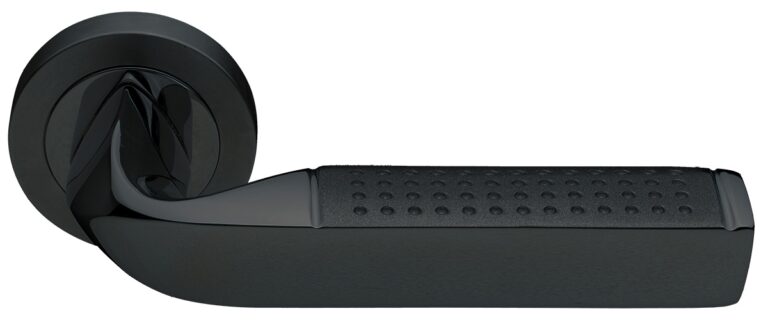MORELLI Ручка дверная MATRIX R2 NERO-ST — Черный «soft-touch»