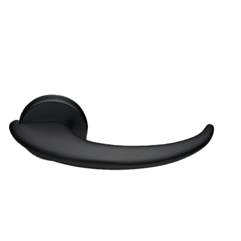 MORELLI ABUNDANCE PF NERO-ST, ручка дверная на круглой розетке, цвет — Черный «soft-touch»