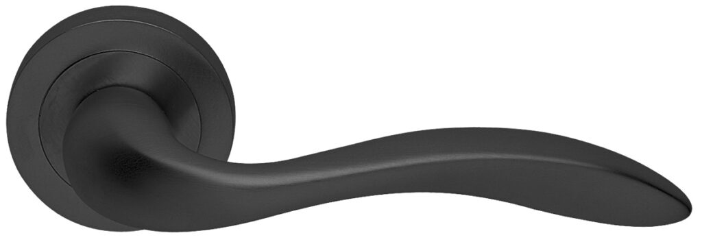 MORELLI Ручка дверная LEON R2 NERO-ST — Черный «soft-touch»