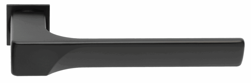 MORELLI FIORD-SM NERO-ST, ручка дверная, с невидимой квадратной розеткой, цвет — черный «soft-touch»