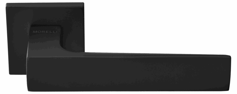 MORELLI MH-54-S6 BL, ручка дверная «MIRA», на квадратной розетке 6 мм, цвет — черный