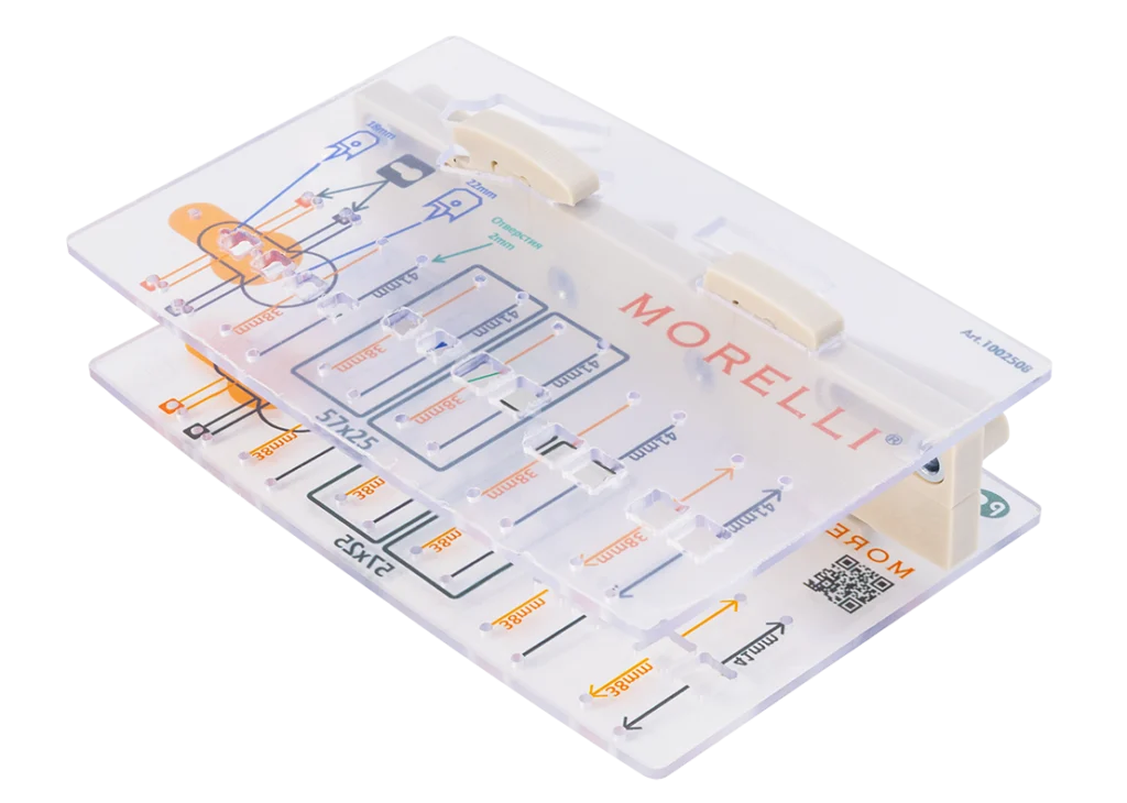 MORELLI TMH-1 30-65, шаблон MORELLI для установки ручек на двери толщиной 30-65мм