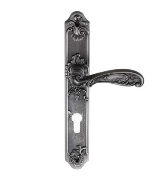 ARCHIE GENESIS Ручка FLOR BL. SILVER (CL) (на планке под ключевой цилиндр, чернёное серебро)